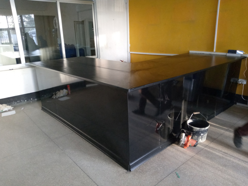 Counter Fabrication with Wood Framing, Foamica Counter Top, Aluminium Composite Front with Skirting